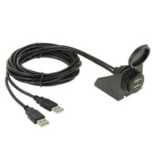 Load image into Gallery viewer, 2 USB 2.0 Male to Female Extension Cable with Car Flush Mount, Length: 2m, 2 USB 2.0 Male to Female