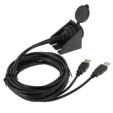 Load image into Gallery viewer, 2 USB 2.0 Male to Female Extension Cable with Car Flush Mount, Length: 2m, 2 USB 2.0 Male to Female