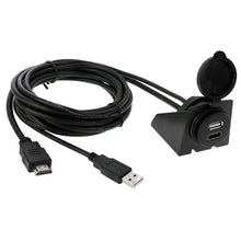 Load image into Gallery viewer, USB 2.0 &amp; HDMI (Type-A) Male to Female Extension Cable, Length: 2m, USB 2.0 &amp; HDMI (Type-A) Male to Female