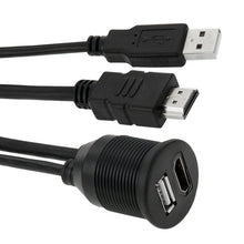 Load image into Gallery viewer, USB 2.0 &amp; HDMI (Type-A) Male to Female Extension Cable, Length: 2m, USB 2.0 &amp; HDMI (Type-A) Male to Female