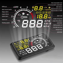Load image into Gallery viewer, X3 Bluetooth 5.5 inch Car OBDII / EUOBD HUD Vehicle-mounted Head Up Display Security System, Support Speed &amp; Fuel Consumption, Overspeed Alarm, Water Temperature, etc, X3 5.5 inch