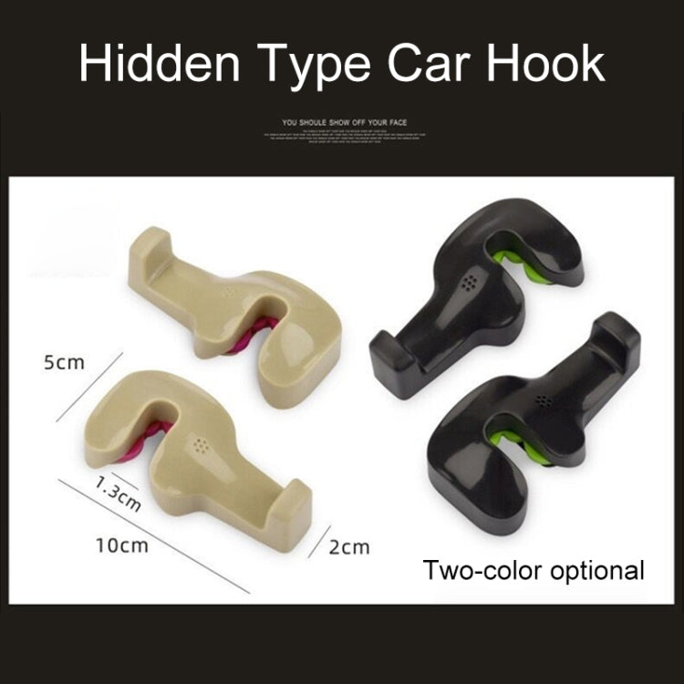 1 Pair Hidden Type Car Hook, Hidden Type Car Hook(Green), Hidden Type Car Hook(Khaki), Hidden Type Car Hook(Blue), Hidden Type Car Hook(Black)