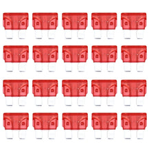 Load image into Gallery viewer, 100 PCS Auto Mini Blade Fuse (30A) , DC 12V, 25A Transparent, 10A Red, 15A Blue, 20A, 30A