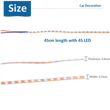 Load image into Gallery viewer, 5 PCS Flow Style 45 LED 3528 SMD Waterproof Flexible Car Strip Light for Car Decoration, DC 12V, Length: 45cm, 45cm Dark Blue, 45cm Green, 45cm Ice Blue, 45cm Pink, 45cm Red, 45cm White, 45cm Yellow