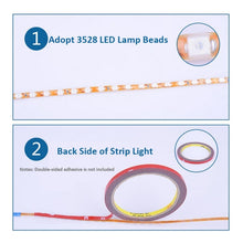 Load image into Gallery viewer, 5 PCS Flow Style 45 LED 3528 SMD Waterproof Flexible Car Strip Light for Car Decoration, DC 12V, Length: 45cm, 45cm Dark Blue, 45cm Green, 45cm Ice Blue, 45cm Pink, 45cm Red, 45cm White, 45cm Yellow