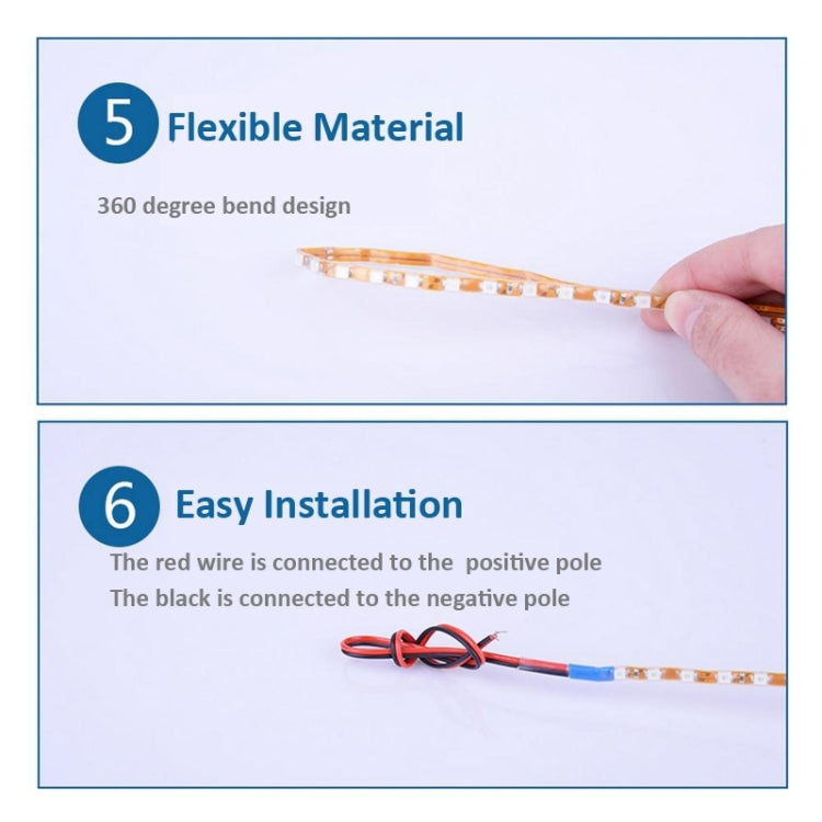 5 PCS Flow Style 45 LED 3528 SMD Waterproof Flexible Car Strip Light for Car Decoration, DC 12V, Length: 45cm, 45cm Dark Blue, 45cm Green, 45cm Ice Blue, 45cm Pink, 45cm Red, 45cm White, 45cm Yellow