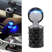 Load image into Gallery viewer, Diamond Facets Car Ashtray with LED Light, with LED Light(Dark Red), with LED Light(Black), with LED Light(White)