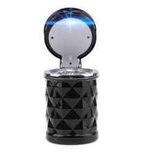 Load image into Gallery viewer, Diamond Facets Car Ashtray with LED Light, with LED Light(Dark Red), with LED Light(Black), with LED Light(White)