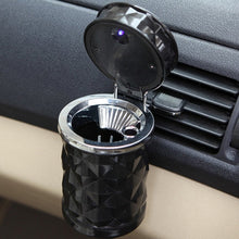 Load image into Gallery viewer, Diamond Facets Car Ashtray with LED Light, with LED Light(Dark Red), with LED Light(Black), with LED Light(White)