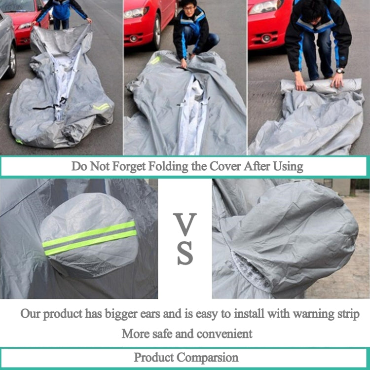 PEVA Anti-Dust Waterproof Sunproof Sedan Car Cover with Warning Strips, Fits Cars up to 5.1m(199 inch) in Length, 199inch (XXL)