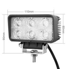 Load image into Gallery viewer, LML-1518 18W 1260-1350LM Epistar 6 LED White 30 Degree Spot Beam Car LED Light Waterproof IP67, DC 10-30V, Spot Light+18W 1350LM