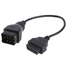 12 Pin to 16 Pin OBDII / OBD Diagnostic Adapter Cable for Renault, 2 Pin to 16 Pin
