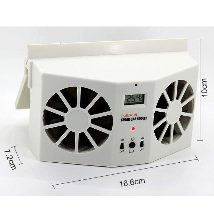 2W Solar Powered Car Auto Air Vent Cool Fan Cooler Ventilation System Radiator, with Temperature Display, 2W Solar Powered Fan