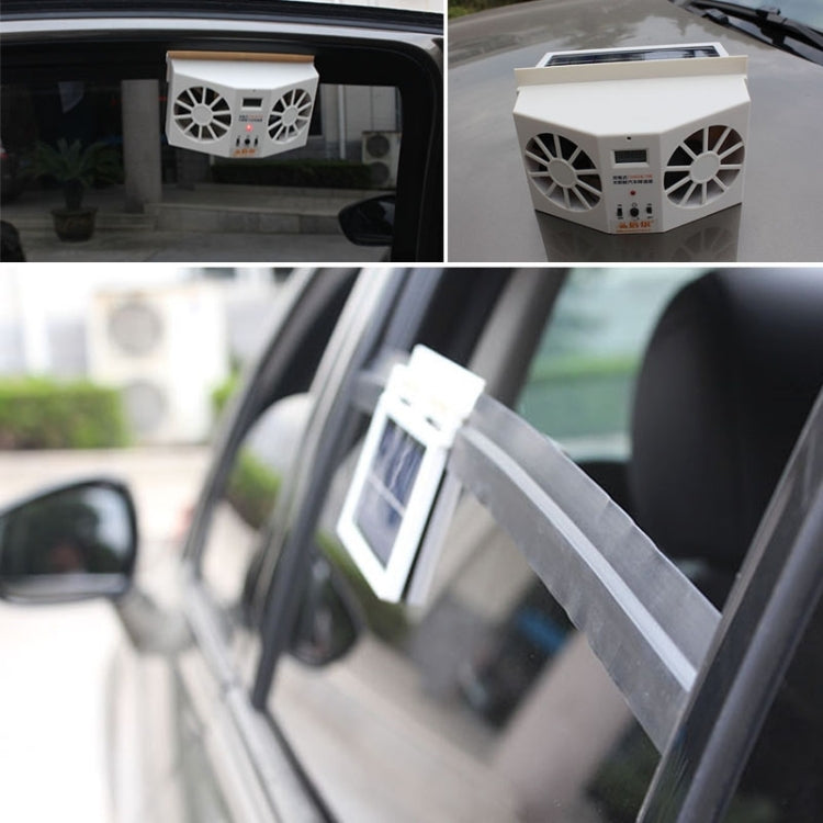 2W Solar Powered Car Auto Air Vent Cool Fan Cooler Ventilation System Radiator, with Temperature Display, 2W Solar Powered Fan