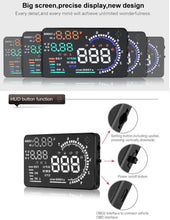 Load image into Gallery viewer, A8 5.5 inch Car OBDII HUD Warning System Vehicle-mounted Head Up Display Projector with LED, Support Fuel Consumption &amp; Over Speed Alarm &amp; Water Temperature &amp; Fault Diagnosis, A8