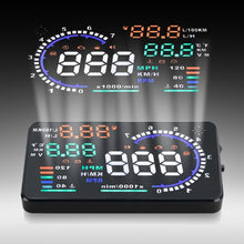 Load image into Gallery viewer, A8 5.5 inch Car OBDII HUD Warning System Vehicle-mounted Head Up Display Projector with LED, Support Fuel Consumption &amp; Over Speed Alarm &amp; Water Temperature &amp; Fault Diagnosis, A8