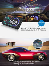 Load image into Gallery viewer, A8 5.5 inch Car OBDII HUD Warning System Vehicle-mounted Head Up Display Projector with LED, Support Fuel Consumption &amp; Over Speed Alarm &amp; Water Temperature &amp; Fault Diagnosis, A8