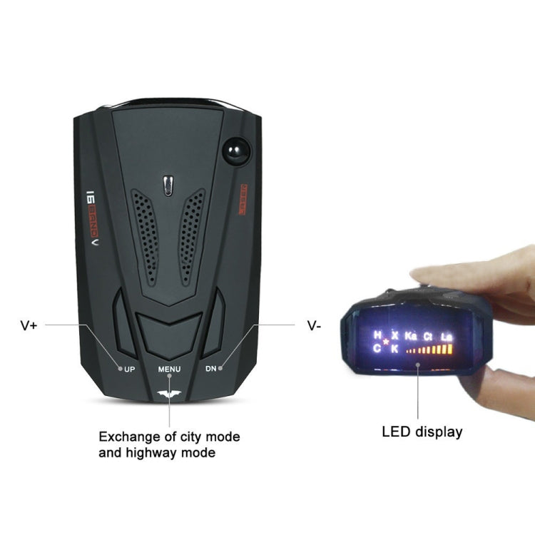 V7 Car Anti-Police Radar Detector 360 Protection Defense Laser Detection, Built-in Russian & English Voice Broadcast, V7 (Black), V7 (Dark Blue)