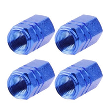 Load image into Gallery viewer, Blue Anodized Aluminum Tire Valve Stem Caps 4 pcs, Anodized Aluminum