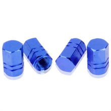 Load image into Gallery viewer, Blue Anodized Aluminum Tire Valve Stem Caps 4 pcs, Anodized Aluminum