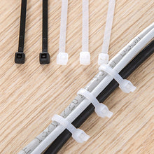 Load image into Gallery viewer, 500 PCS 3 x 150mm Self-Locking Nylon Cable Wire Zip Ties, 3mm x 150mm Black, 3mm x 150mm White