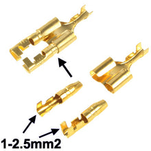 Load image into Gallery viewer, 100pcs DIY Crimp Terminal Female to 2 x Male Spade Connector, Cable size: 1-2.5mm2 (100pcs in one packaging, the price is for 100pcs), Female to 2 x Male