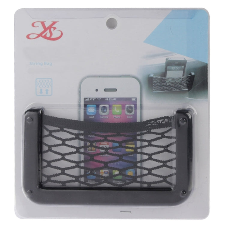 Car Net Pockets 12cm x 6cm Automotive Storage String Bag with Adhesive, 12x6cm