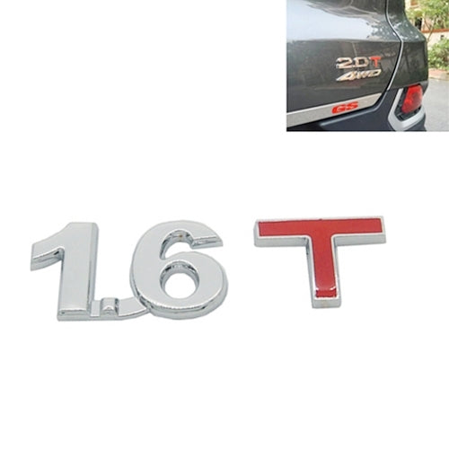 3D Universal Decal Chromed Metal Car Emblem Badge Sticker Car Trailer Gas Displacement Identification, Size: 8.5x2.5 cm, 1.6T, 1.8T, 2.0T, 2.2T, 2.4T, 2.5T, 2.8T, 3.0T