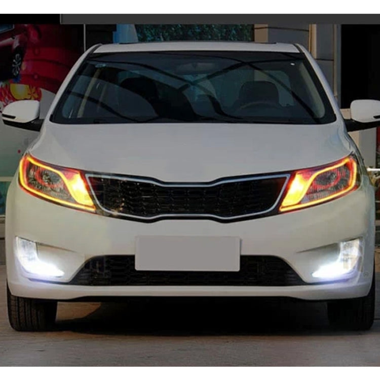 2 PCS  4.5W 270LM 6500K 597-577nm White + Yellow Wired LED Tube Daytime Running Light DRL Steering Lamp, DC12V, Lamp Length:45cm, 4.5W 270LM