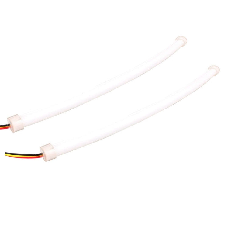 2 PCS  3W 180LM 6500K 597-577nm White + Yellow Wired LED Tube Daytime Running Light DRL Steering Lamp, DC12V, Lamp Length:30cm, 3W 180LM