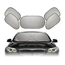 Load image into Gallery viewer, 6 in 1 Summer Accessories Coated Silver Car Sun Shade Cloth Set, Random Color Delivery, 6 in 1 Sun Shade