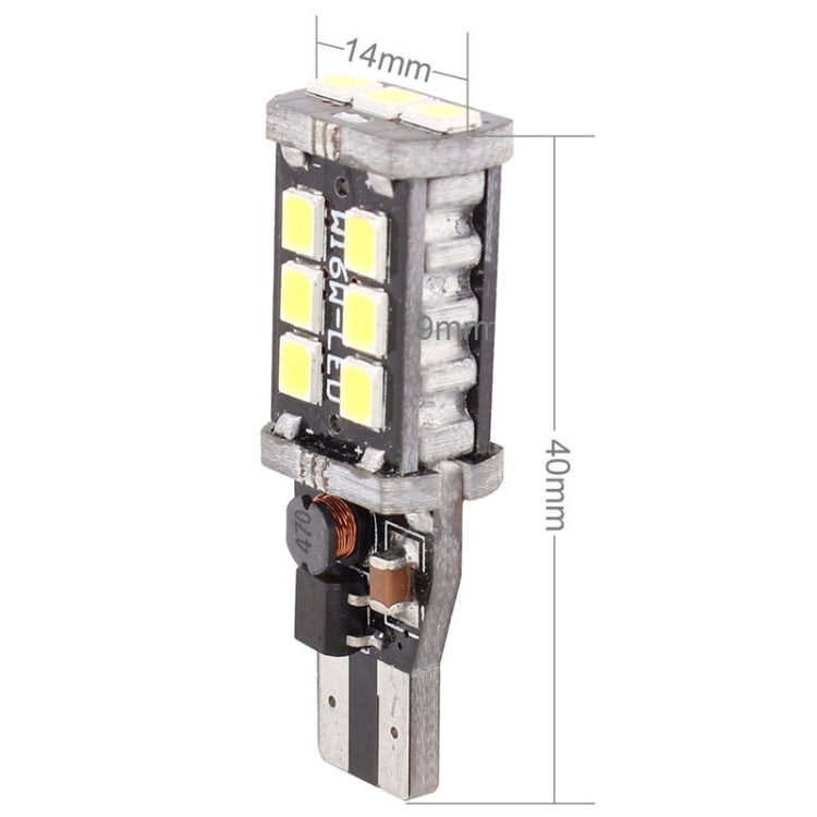 2 PCS T15 3W White LED 300LM SMD 2835 Car Rear Fog Lamp / Backup Light for Vehicles, DC 12V, T15+3W 300LM/6500K