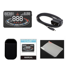Load image into Gallery viewer, E300 5.5 inch Car OBDII / EUOBD HUD Vehicle-mounted Head Up Display Security System, Support Speed &amp; Fuel Consumption, Overspeed Alarm,  Fuel Consumption, Water Temperature, etc., E300