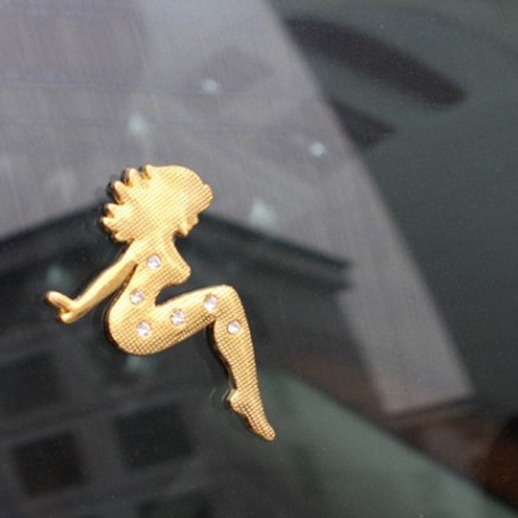 Beautiful Girl Diamond Metal Chrome Badges, Girl