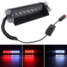 Load image into Gallery viewer, 8W 800LM 8-LED 3-Modes Adjustable Angle Car Strobe Flash Dash Emergency Light Warning Lamp with Suckers, DC 12V, White + Red, White + Yellow, Red + Blue, Blue, Red, White, Yellow