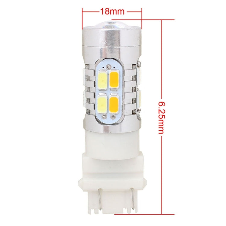 2PCS T25 10W 700LM Yellow + White Light Dual Wires 20-LED SMD 5630 Car Brake Light Lamp Bulb, Constant Current, DC 12-24V, T25 Dual Wires