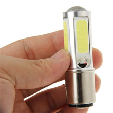 Load image into Gallery viewer, BA20D 6W White 250LM 5 LED COB Car Stop Brake Light Front Rear Turn Signal Lights for Motorcycle / Vehicles, DC 12V, 6W 250LM