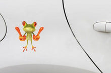 Load image into Gallery viewer, Frog Pattern Car Sticker, Size: 15.5x12.5 cm, Thumb, Barbell, Leaning