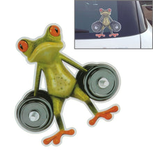 Load image into Gallery viewer, Frog Pattern Car Sticker, Size: 15.5x12.5 cm, Thumb, Barbell, Leaning