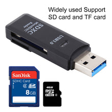 Load image into Gallery viewer, 2 in 1 USB 3.0 Card Reader, Super Speed 5Gbps, Support SD Card / TF Card