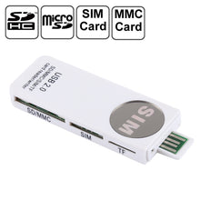 Load image into Gallery viewer, USB Universal Card Reader, Support SD / MMC /SIM / TF Card, White
