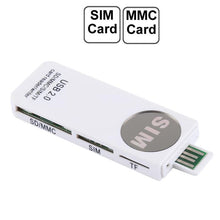 Load image into Gallery viewer, USB Universal Card Reader, Support SD / MMC /SIM / TF Card, White