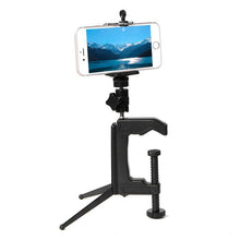 Load image into Gallery viewer, Desktop Fixed Clamp Holder Mount with Tripod Adapter for GoPro, Insta360, DJI and Other Action Cameras, Clamp Size: 1 - 6 cm, Table Clamp