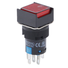 Load image into Gallery viewer, Car DIY Square Button Push Switch with Lock &amp; LED Indicator, DC 24V, With Lock DC 24V Red, With Lock DC 24V Green
