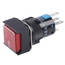 Load image into Gallery viewer, Car DIY Square Button Push Switch with Lock &amp; LED Indicator, DC 24V, With Lock DC 24V Red, With Lock DC 24V Green
