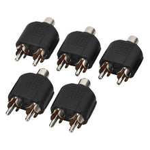 Load image into Gallery viewer, RCA Female to Dual Male Splitters (100 Pcs in One Package, the Price is for 100 Pcs), 2 RCA Male to 3.5mm (100 Pcs)
