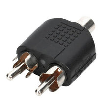 Load image into Gallery viewer, RCA Female to Dual Male Splitters (100 Pcs in One Package, the Price is for 100 Pcs), 2 RCA Male to 3.5mm (100 Pcs)