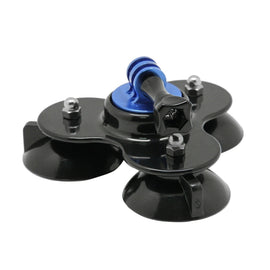 Triangle Direction Suction Cup Mount with Tripod Mount + Handle Screw for GoPro, Insta360, DJI and Other Action Cameras