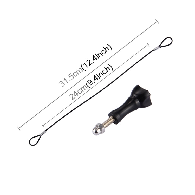 Stainless Steel Lanyard / Tether with Screw for GoPro HERO11 Black/HERO10 Black / HERO9 Black /HERO8 Black /7 /6/ 5 /5 Session /4 /3+ /3 /2 /1, Length: 19cm, Length: 31.5cm