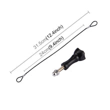 Load image into Gallery viewer, Stainless Steel Lanyard / Tether with Screw for GoPro HERO11 Black/HERO10 Black / HERO9 Black /HERO8 Black /7 /6/ 5 /5 Session /4 /3+ /3 /2 /1, Length: 19cm, Length: 31.5cm